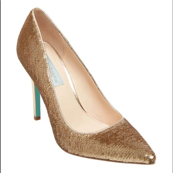 ✨NIB Betsey Johnson SB-Lani Gild Sequin Heels✨ - Picture 2 of 11